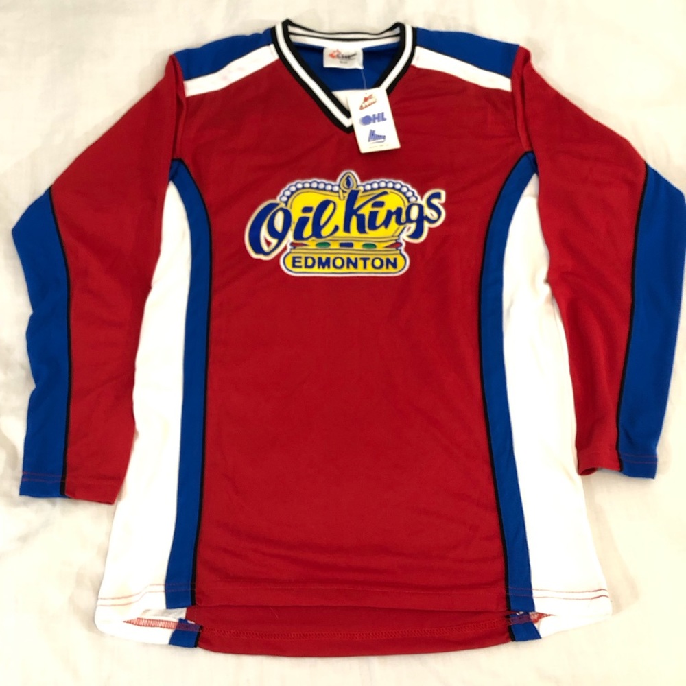 Edmonton Oil Kings Hockey Stitched Fan Jersey WHL CHL Primary Logo Burgundy S